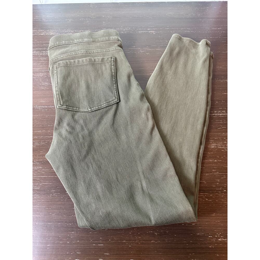 SPANX Stretch Twill Ankle Skinny Pants Olive Green Pull On Women’s Large Casual